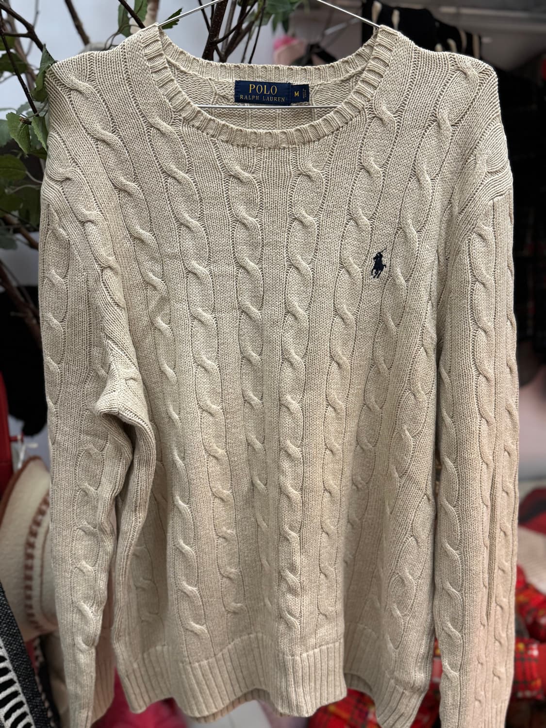 🧥 Polo랄프로렌 스웨터 케이블 크루넥 꽈베기 스웨터 - 아이보리 상품이미지3