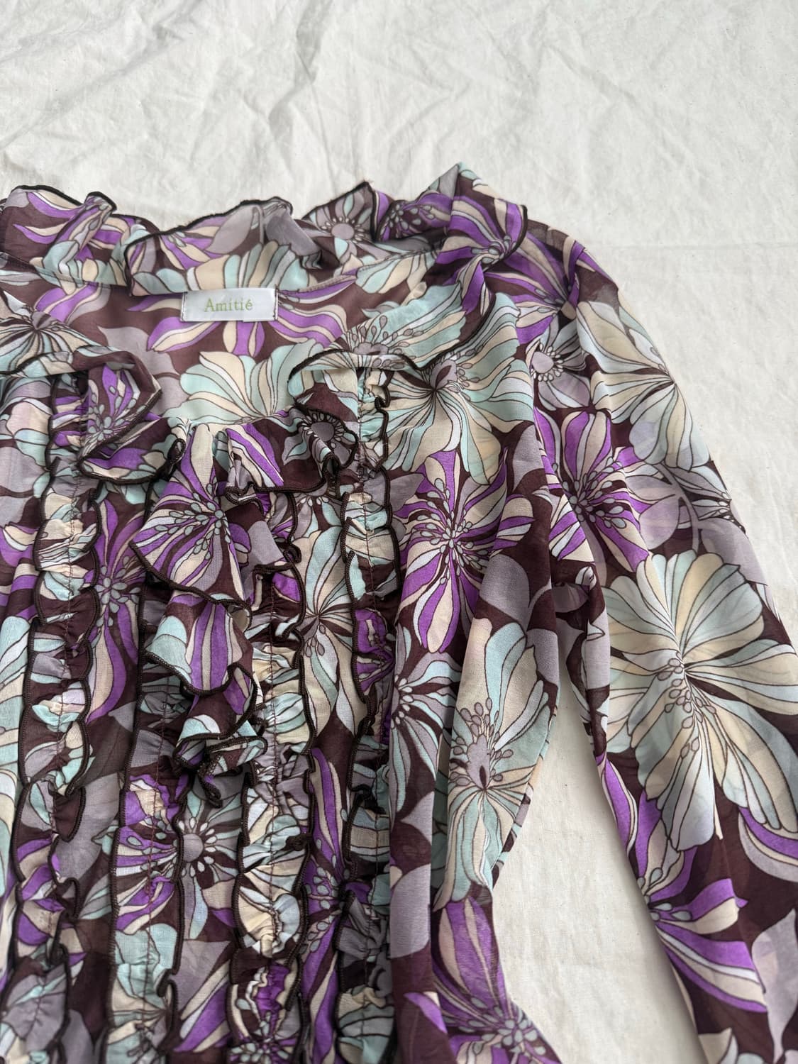 오리엔탈 시스루 7부 블라우스 탑 상품이미지3