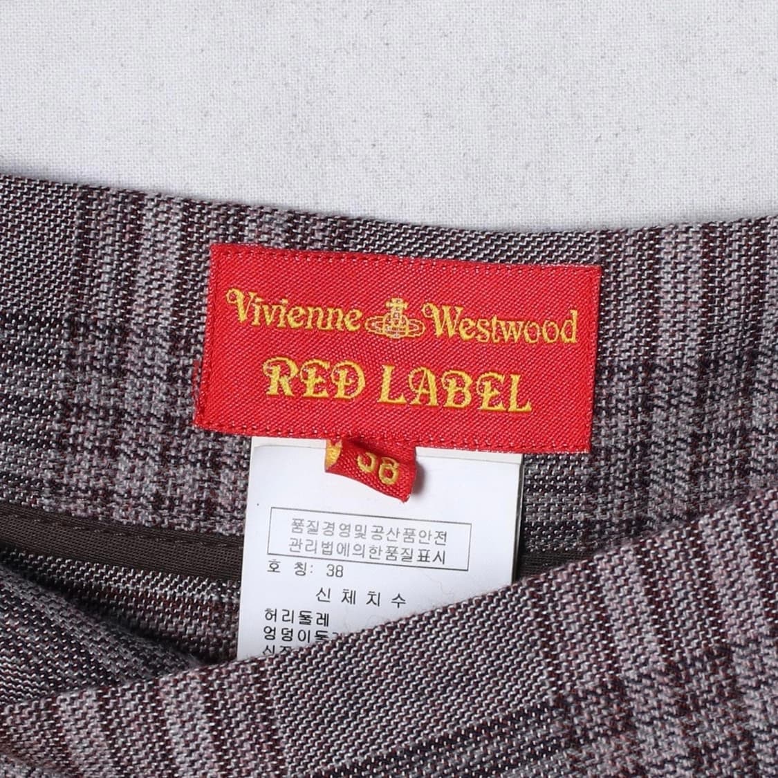 비비안웨스트우드 레드라벨 빈티지 체크 미디 스커트 치마 핑크 그레이 상품이미지3