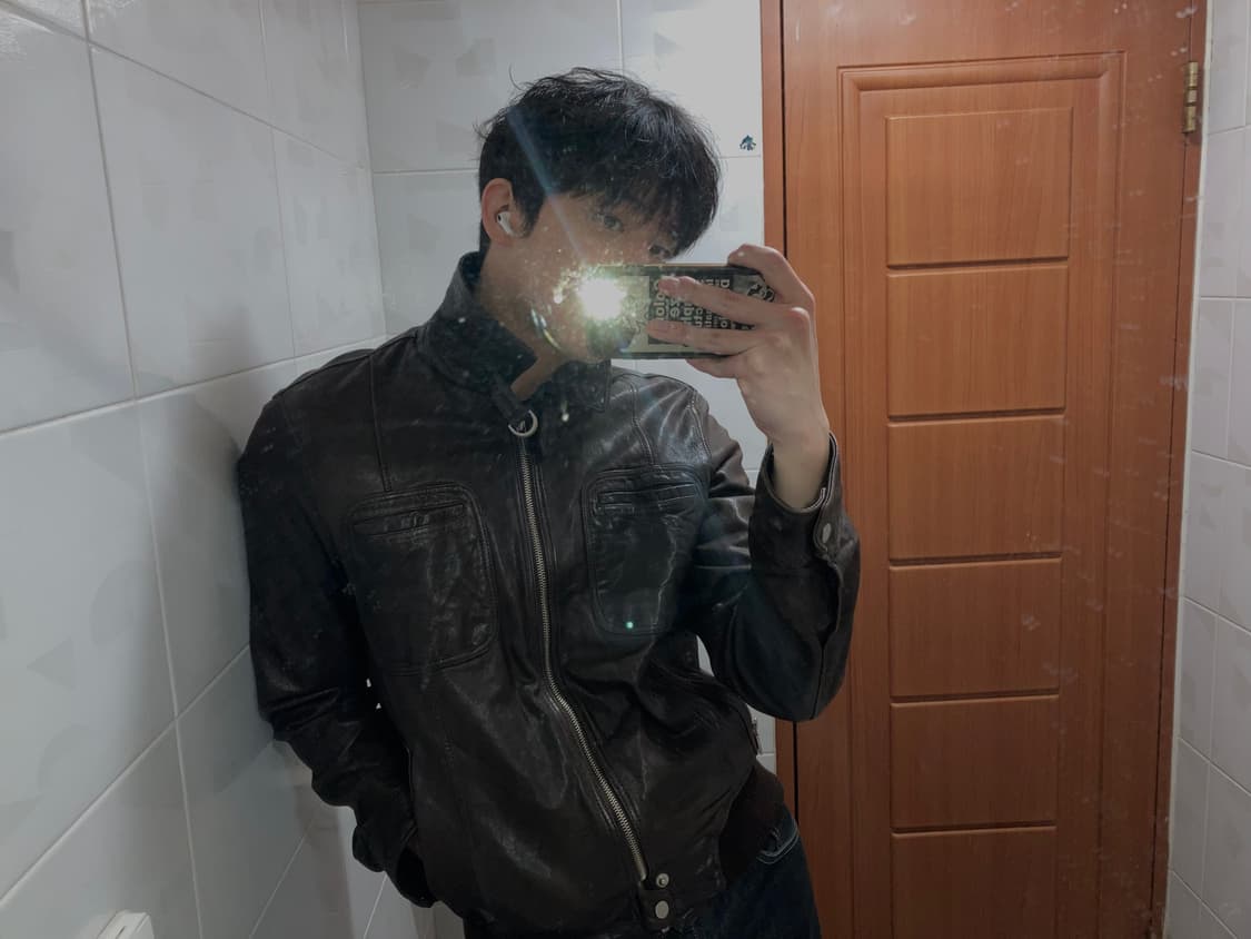 이지오 꼴레지오니 양가죽 램스킨 레더 자켓 브라운 상품이미지1