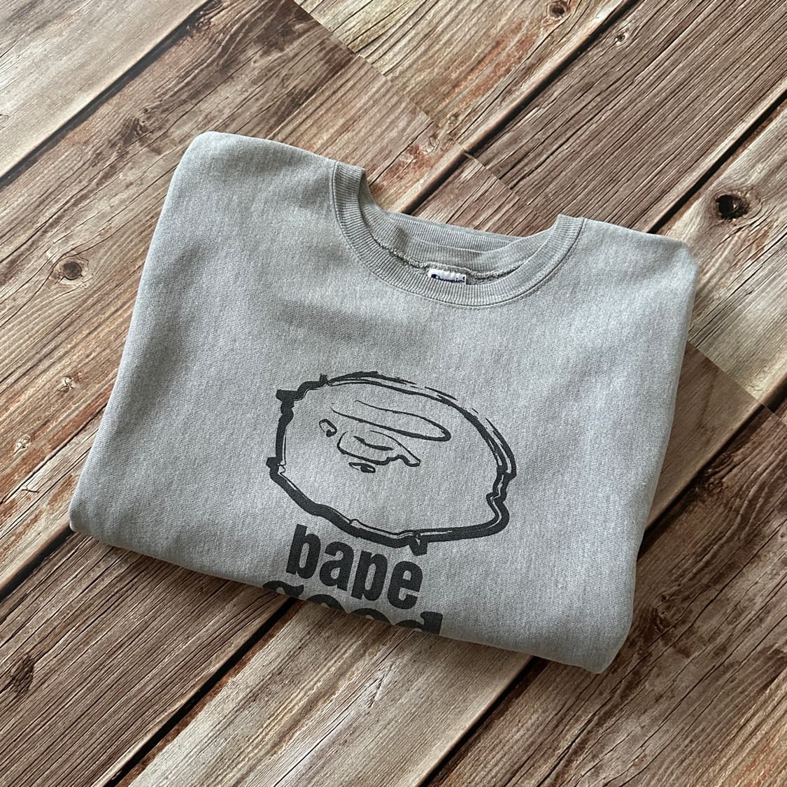 베이프 챔피온 리버스위브 크루넥 프린팅 스웻셔츠 그레이 색상 M 사이즈 상품이미지6