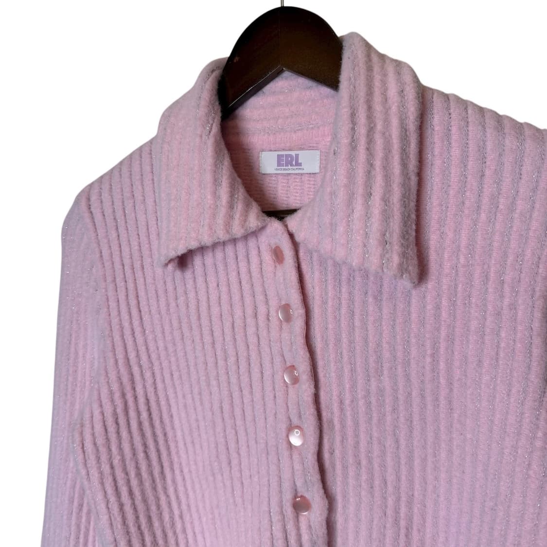 ERL 이알엘 치어리더 니트 가디건 핑크 상품이미지3