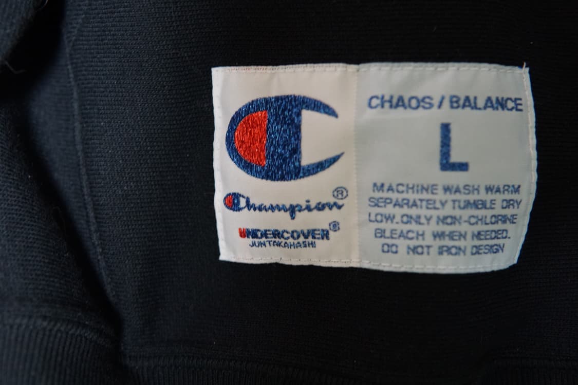 언더커버 X 챔피온 콜라보 리버스 위브 후드집업 블랙 L 팝니다 상품이미지3