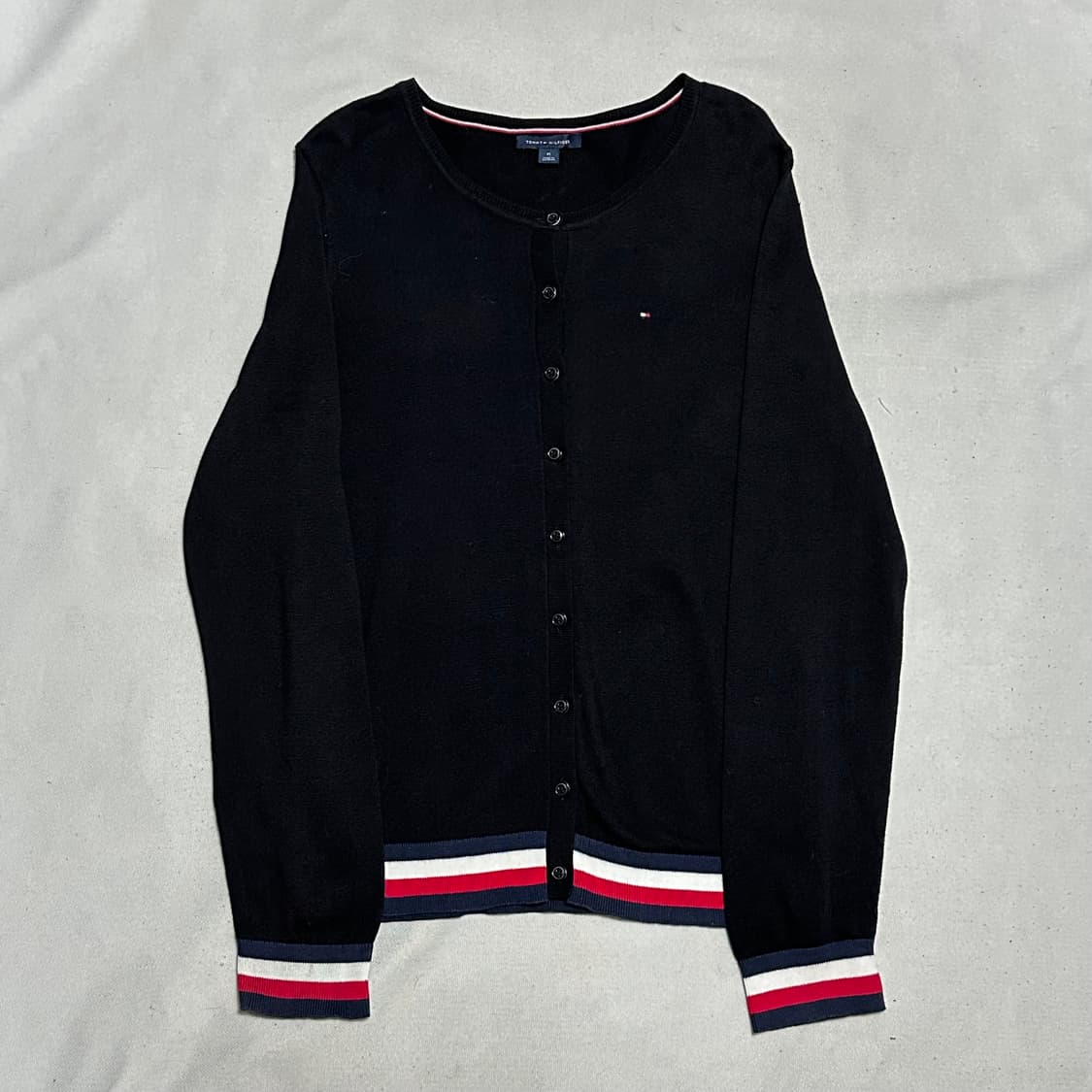 M 타미힐피거 여성용 블랙 라운드넥 가디건 상품이미지2