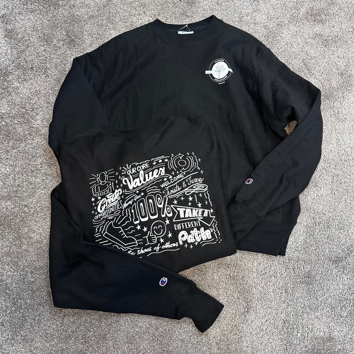 챔피온 리버스위브 블랙 백로고 스웻셔츠 상품이미지1