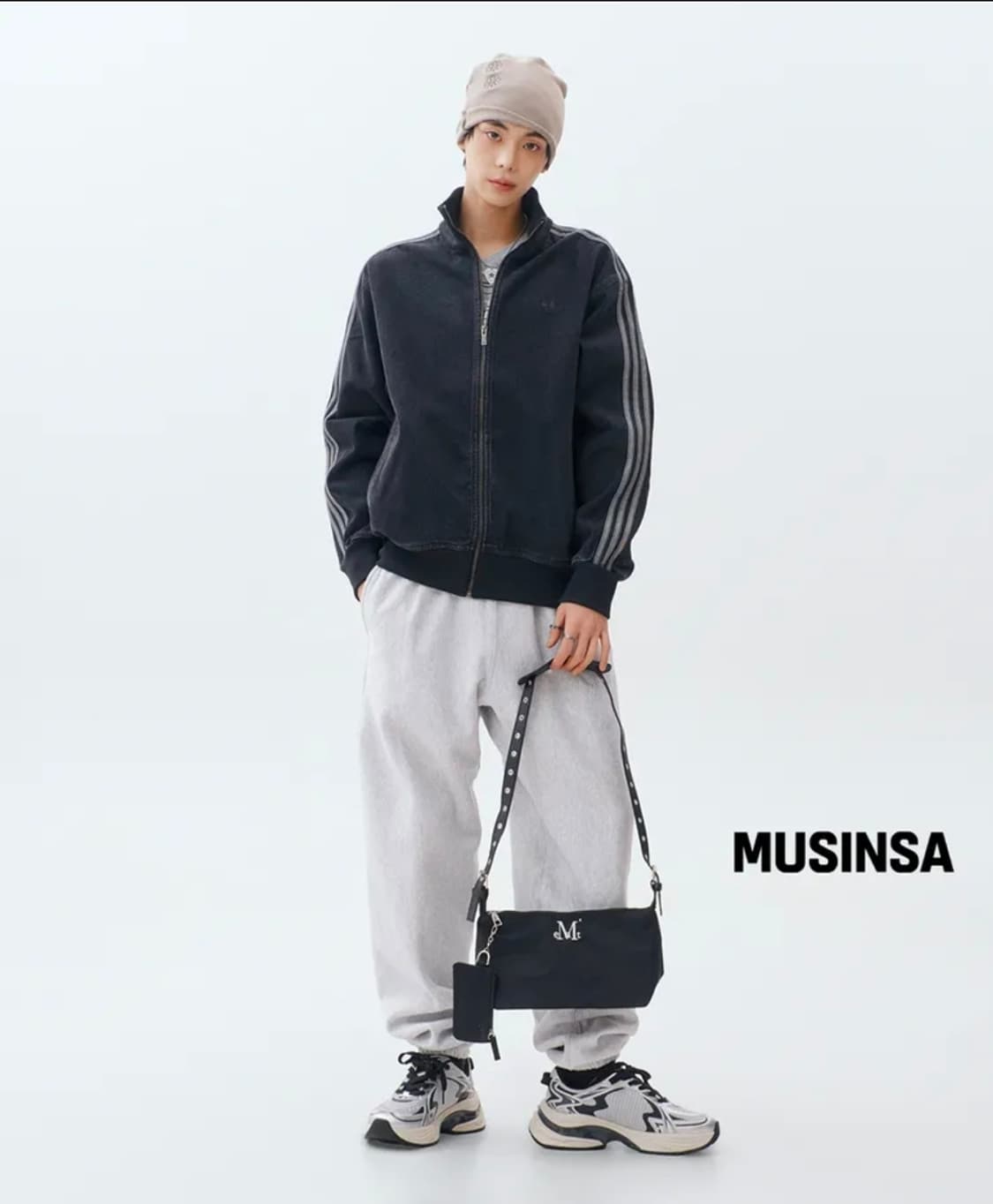 새제품급 L) 캠버 크로스니트 스웻 팬츠 헤더그레이 상품이미지2