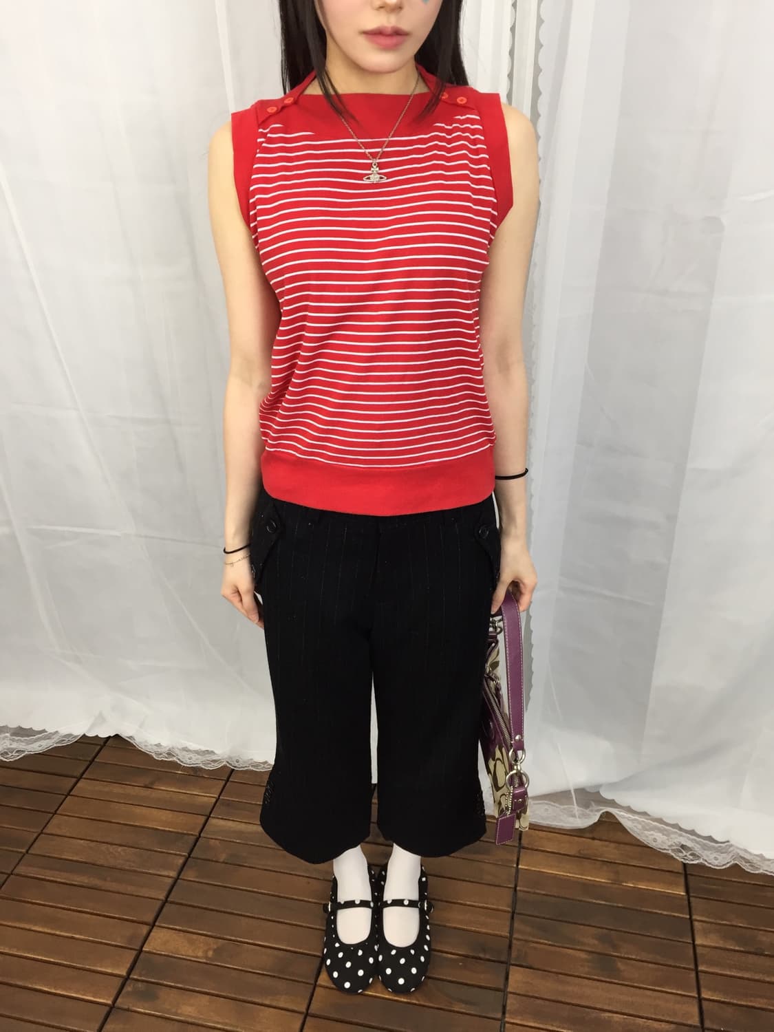 Jpn DOLLS LIFE Stripe Sleeveless Top 상품이미지1