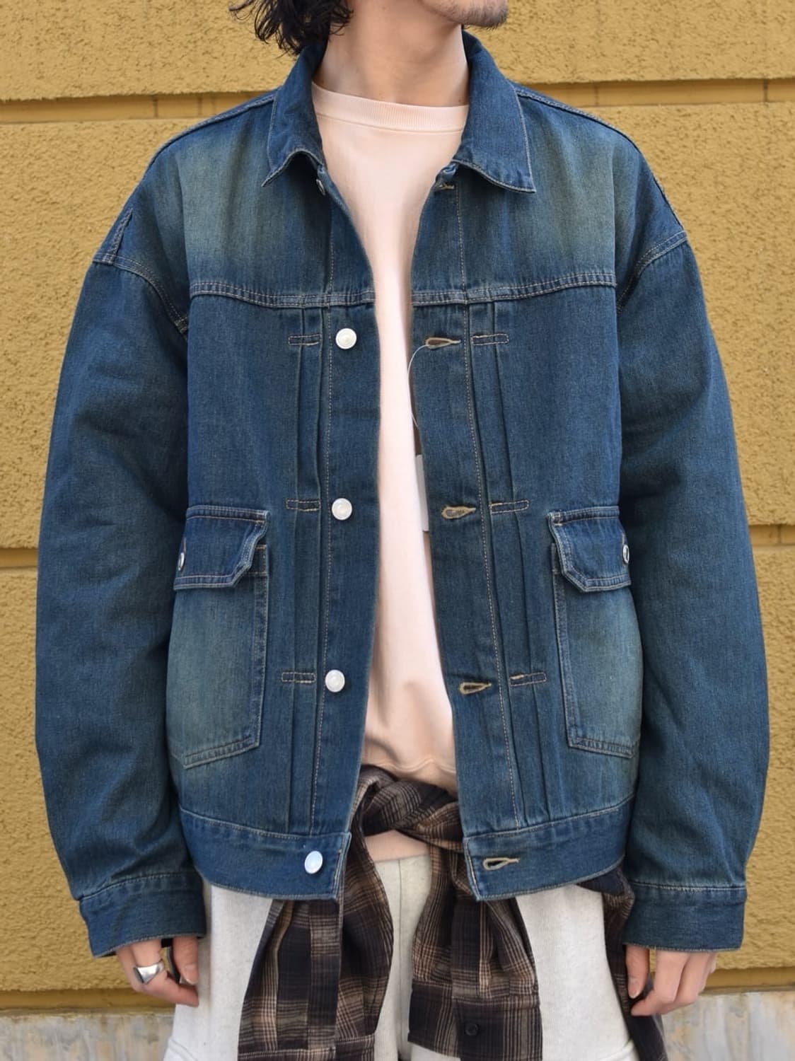 프릭스스토어 오버핏 2세대 데님 자켓 G잔 트러커 커버올 인디고 블루 L 상품이미지7