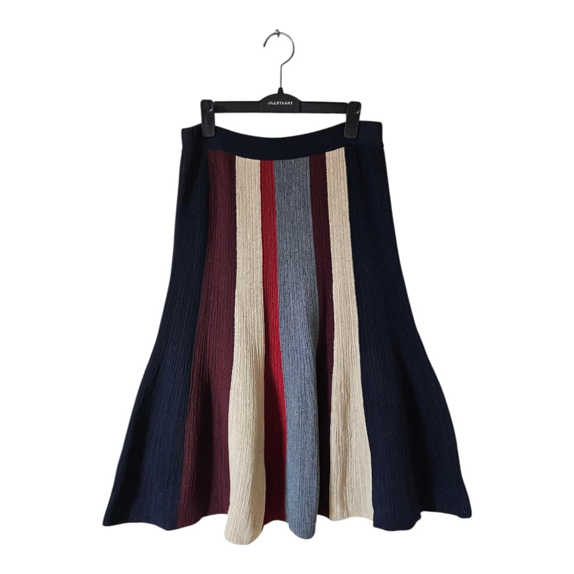 헤지스 니트 플리츠 미디 스커트 55 | 배색 스트라이프 상품이미지2