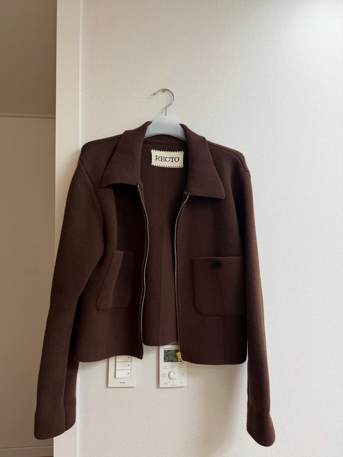 렉토 / 애즈라 컴팩트 니트 집업 점퍼 / M 상품이미지1