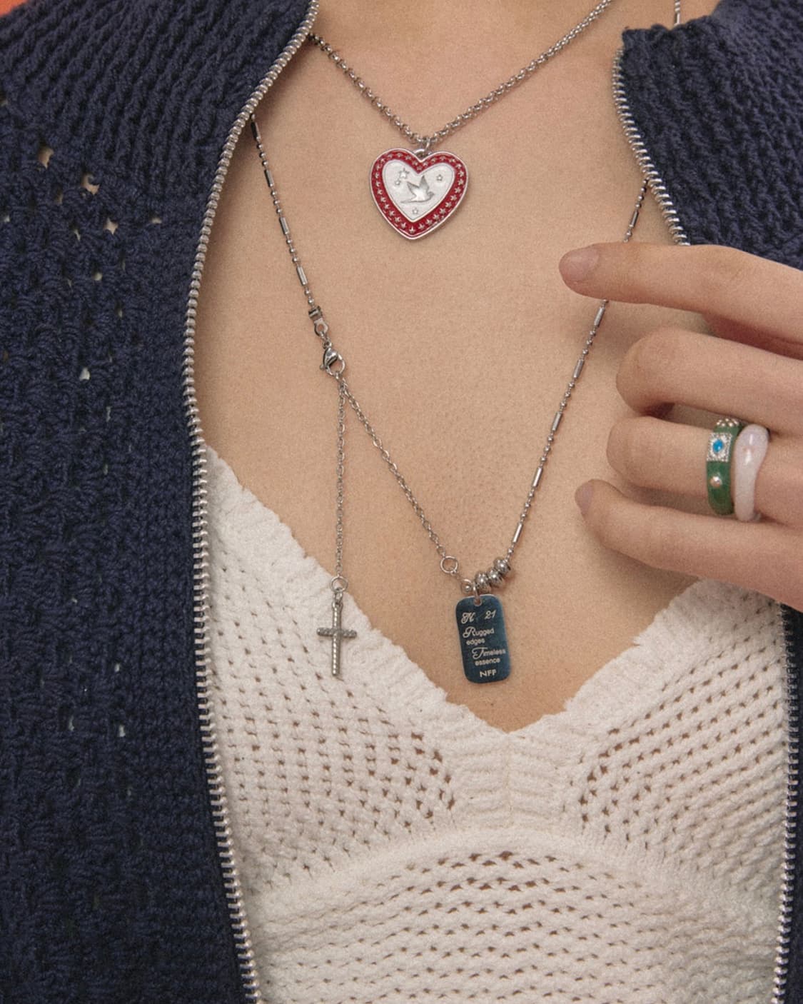 holy clover necklace-silver 상품이미지3