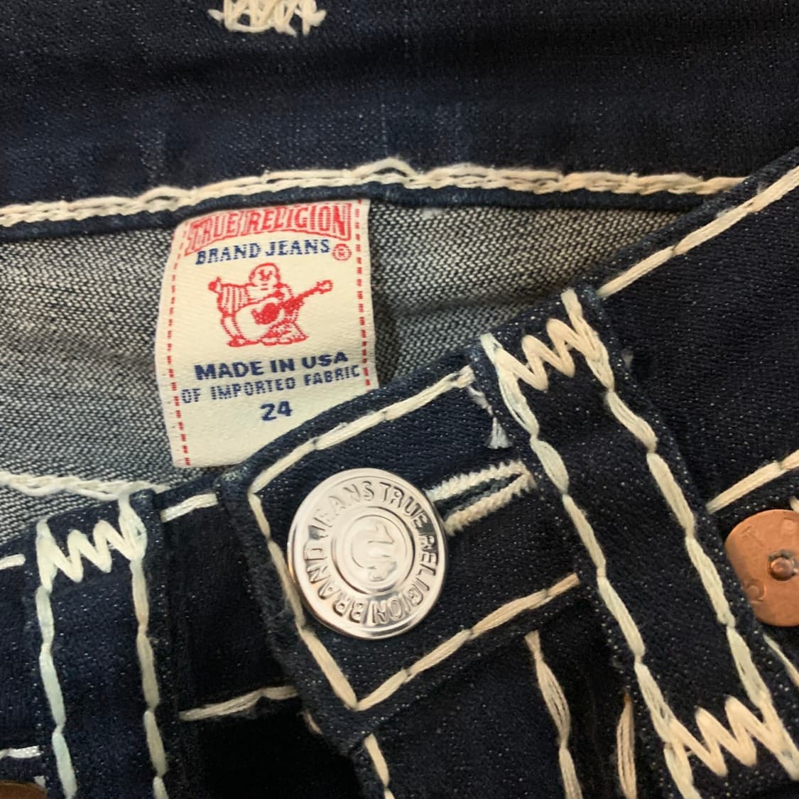 24인치 트루릴리전 조이슈퍼티 진청 부츠컷 스판 데님 청바지 상품이미지5