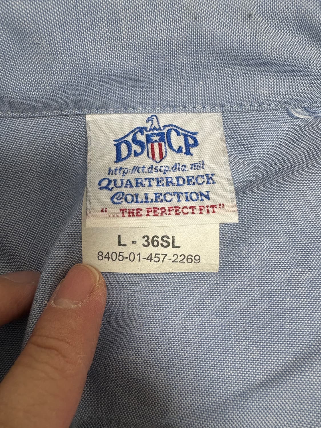 미군 미 해군 네이비 샴브레이 셔츠 L(105) 상품이미지4