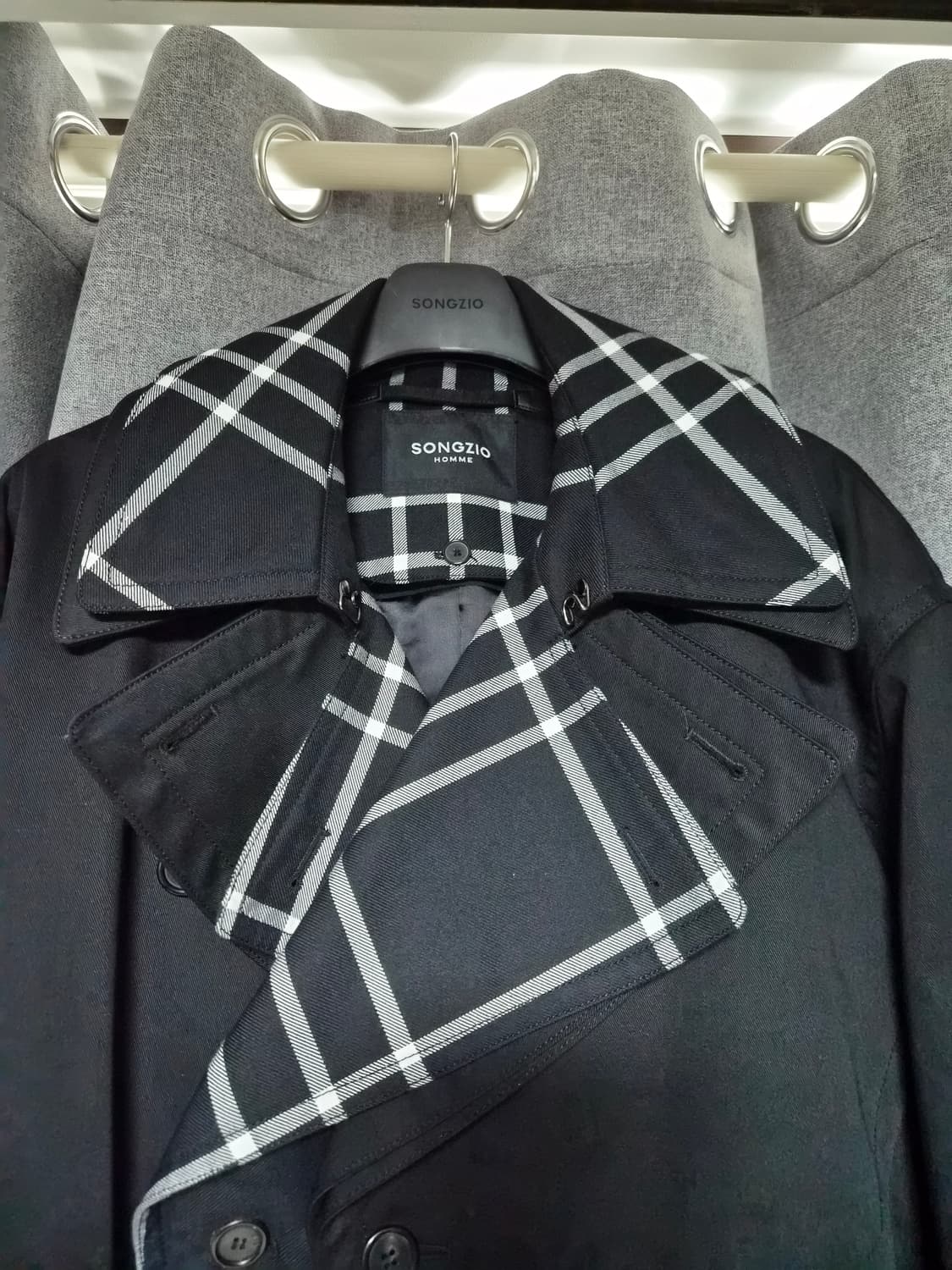 송지오옴므 더블 레이어드 트렌치 코트 팝니다ㅡ타임옴므.솔리드.시스템 상품이미지4