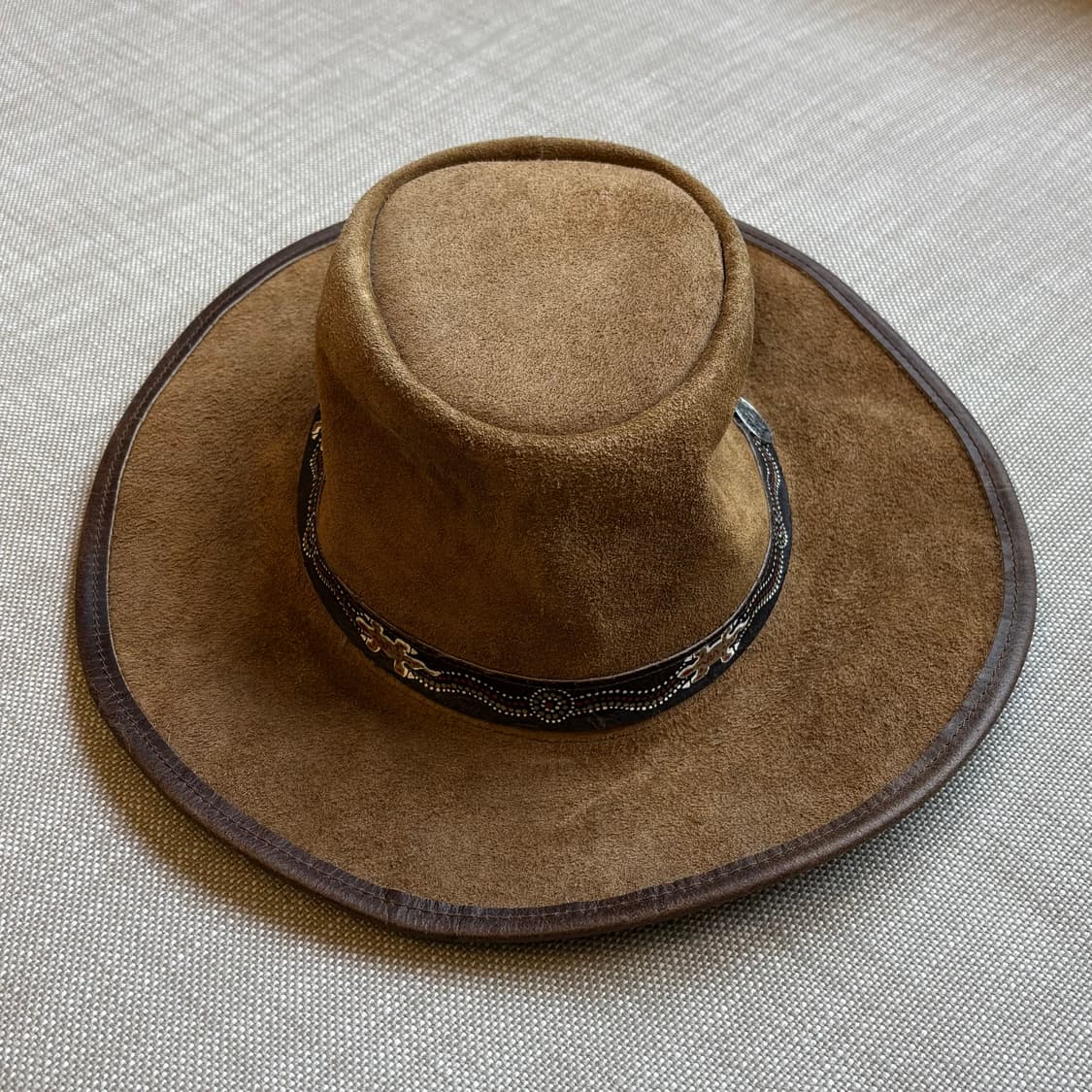 90s 오스트레일리아 TOBWABBA 스웨이드 레더 카우보이 햇 상품이미지2
