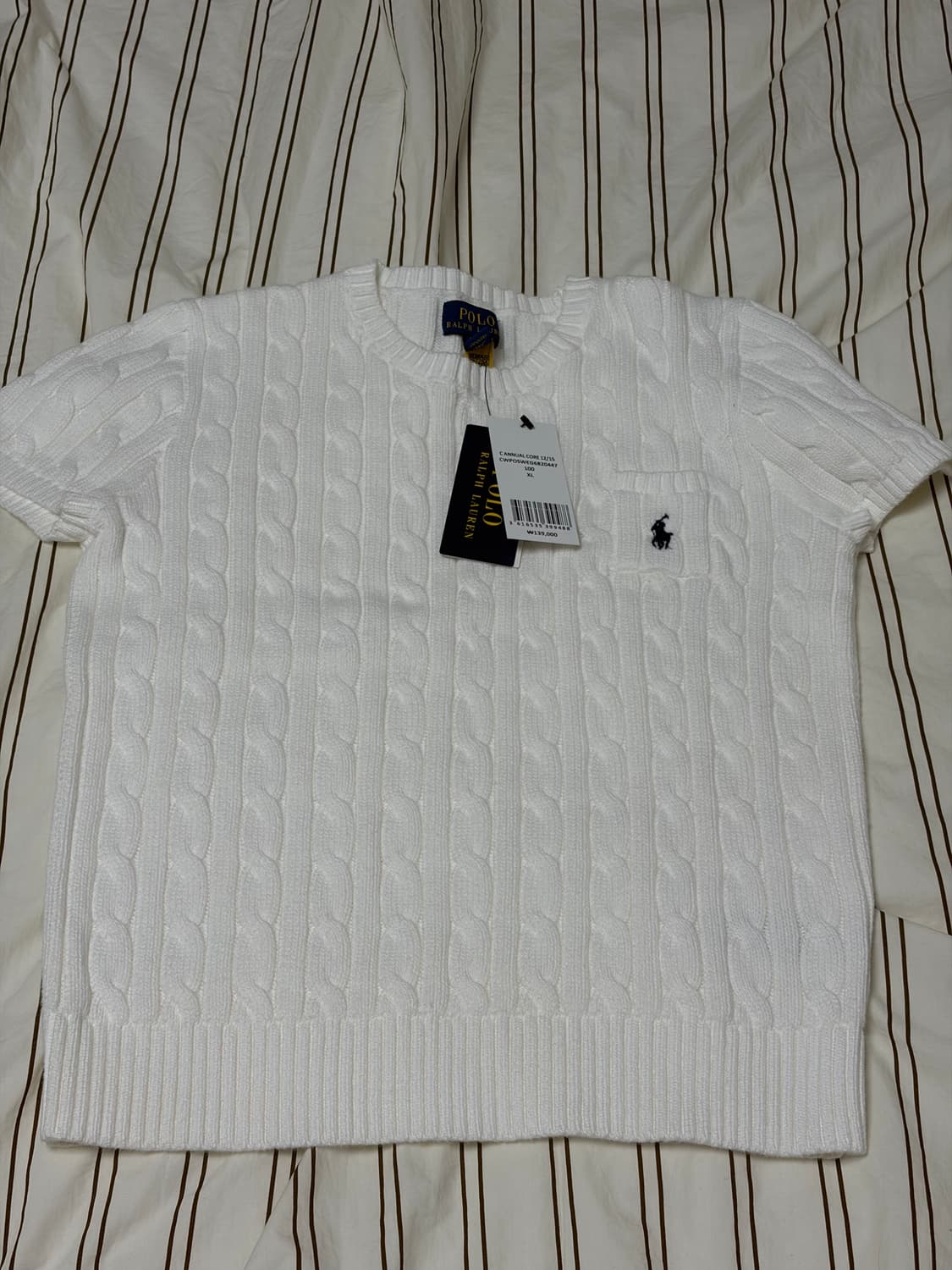 폴로 걸즈 화이트 반팔 니트 상품이미지1