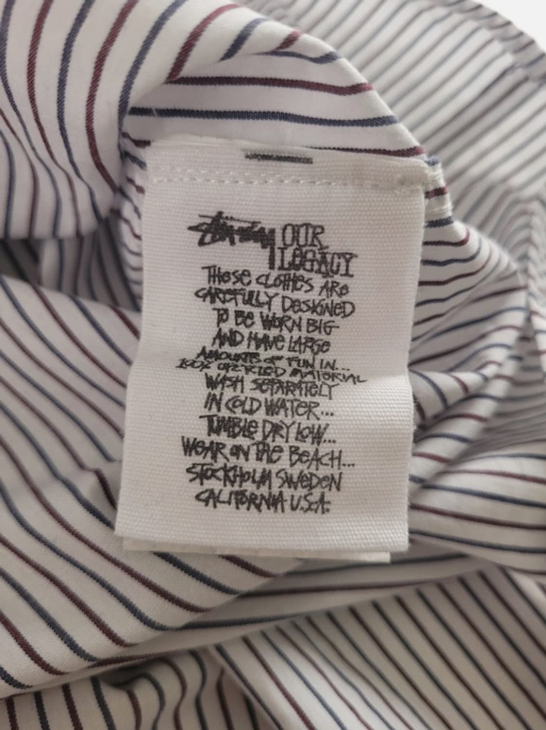 아워레가시 x 스투시 워크숍 버튼 오버사이즈 스트라이프 셔츠 S 상품이미지6