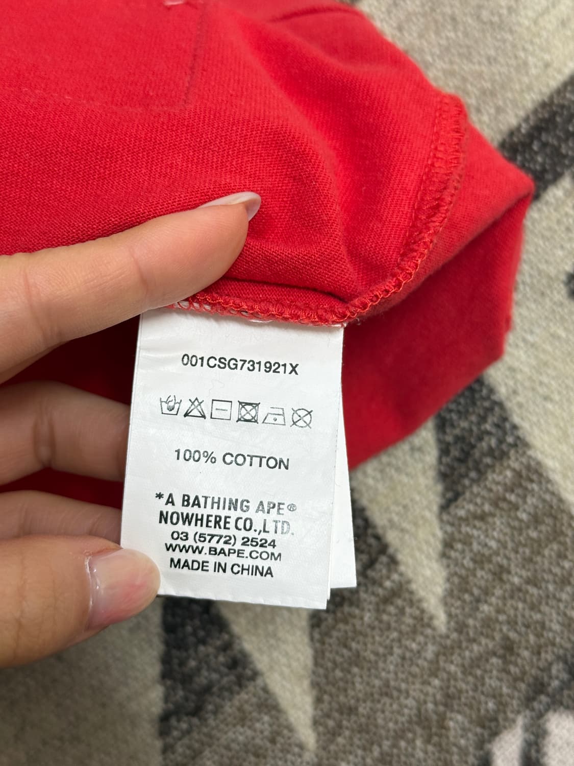 베이프x러셀 콜라보 반팔 레드 L 상품이미지7