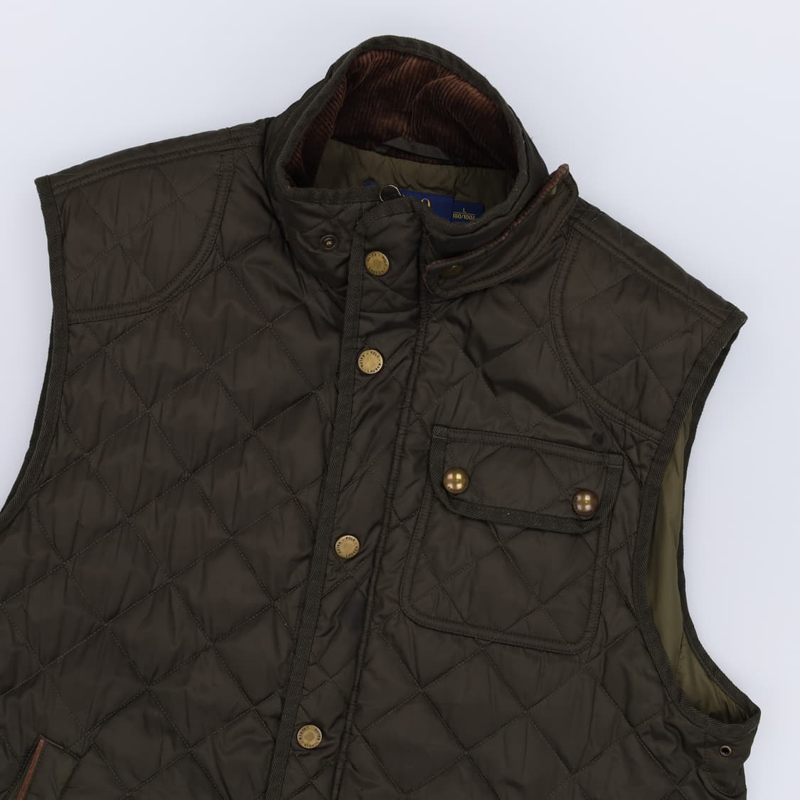 [L] 폴로 랄프로렌 캠튼 코듀로이 퀄팅 조끼 베스트 카키 3915 상품이미지4