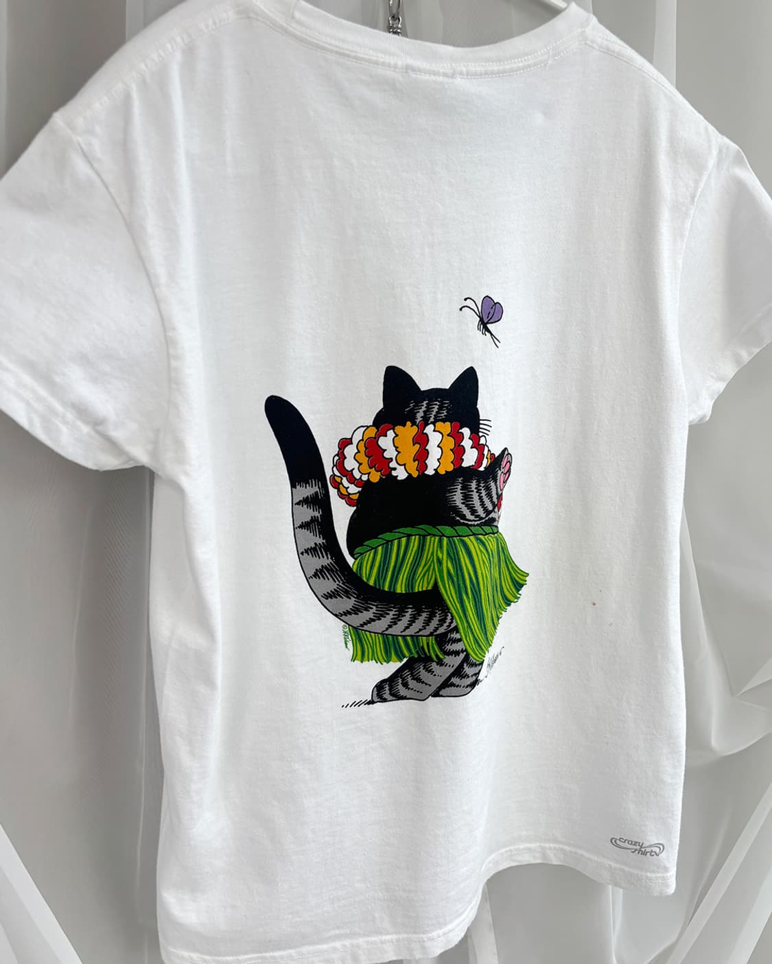 hawaiian dancing cat graphic t-shirt 상품이미지5