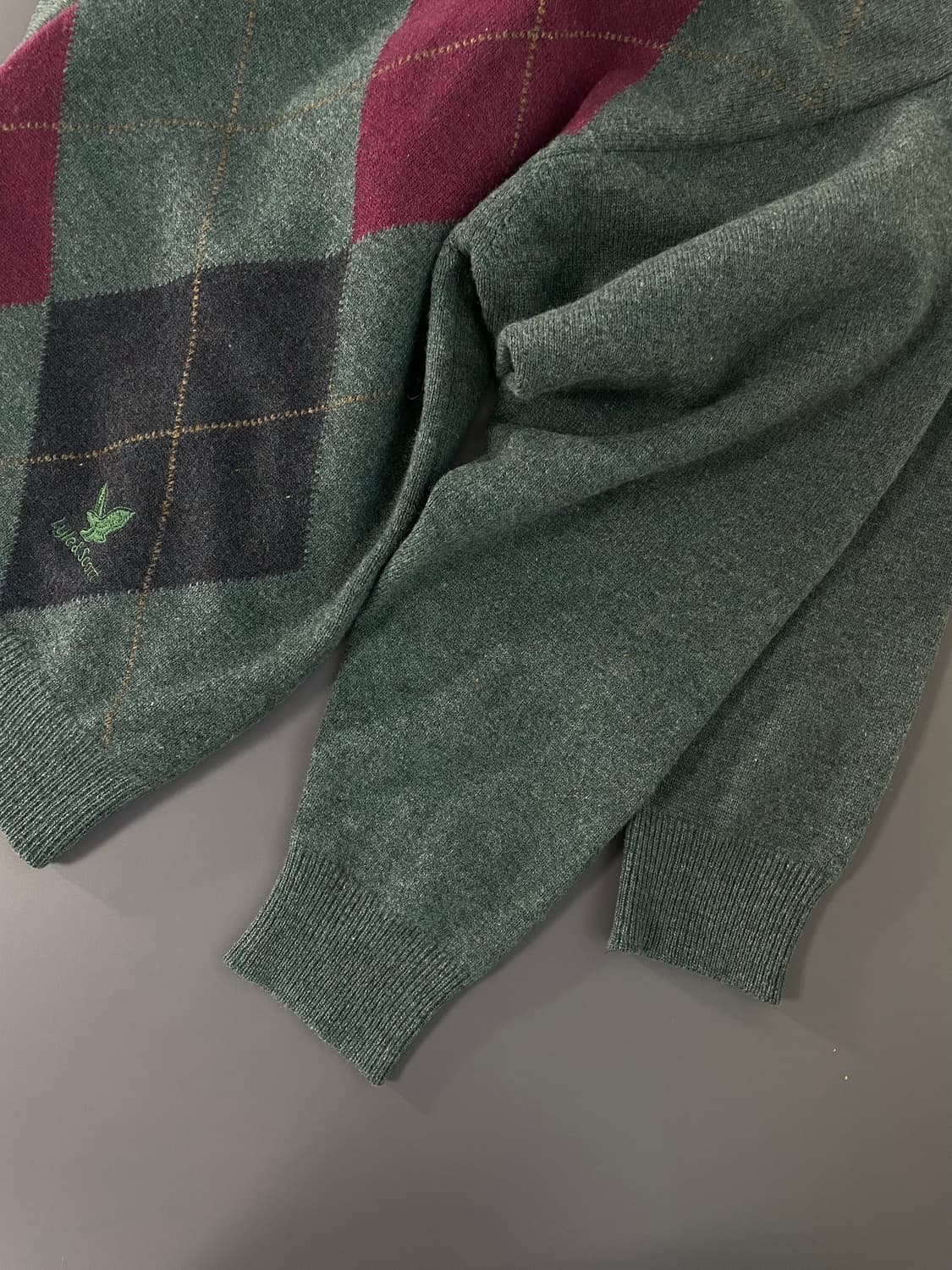 [XL] 라일앤스콧 아가일 퓨어 램스울 가디건 상품이미지4