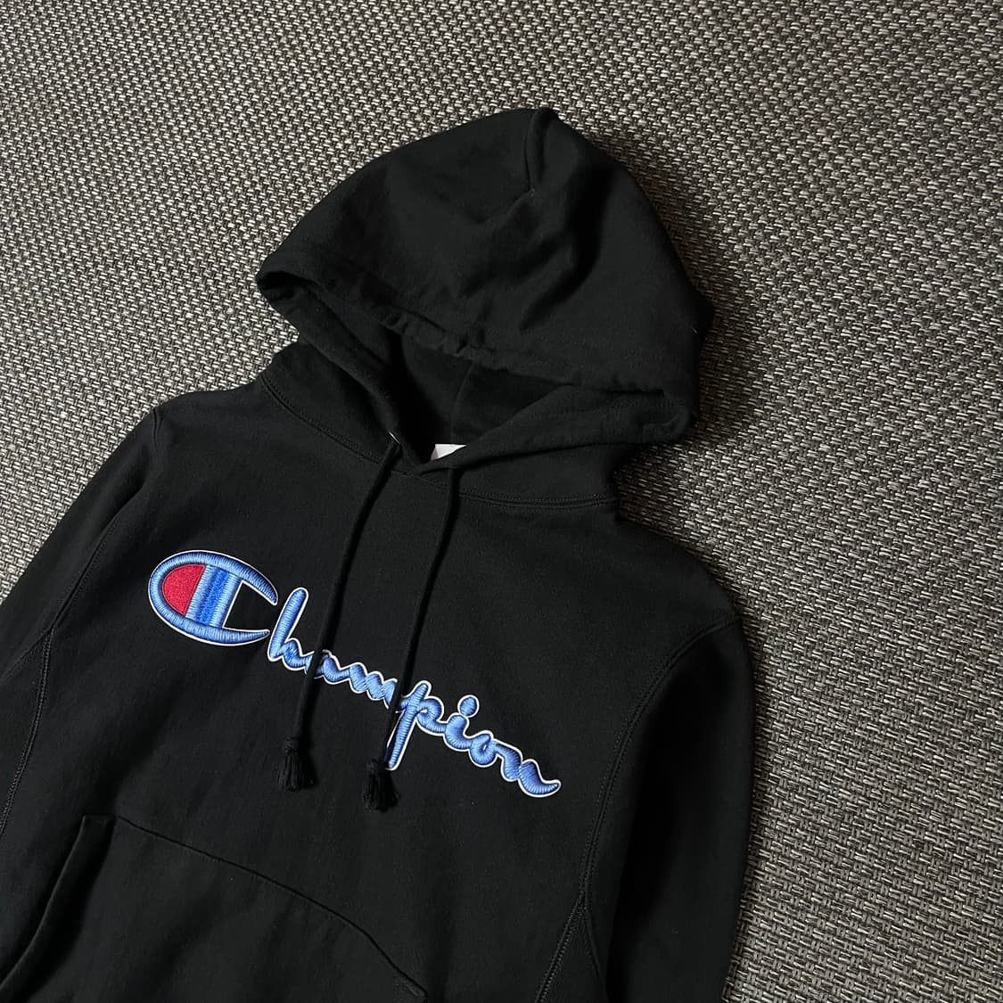챔피온 리버스위브 빅로고 블랙 후드티 S 상품이미지4