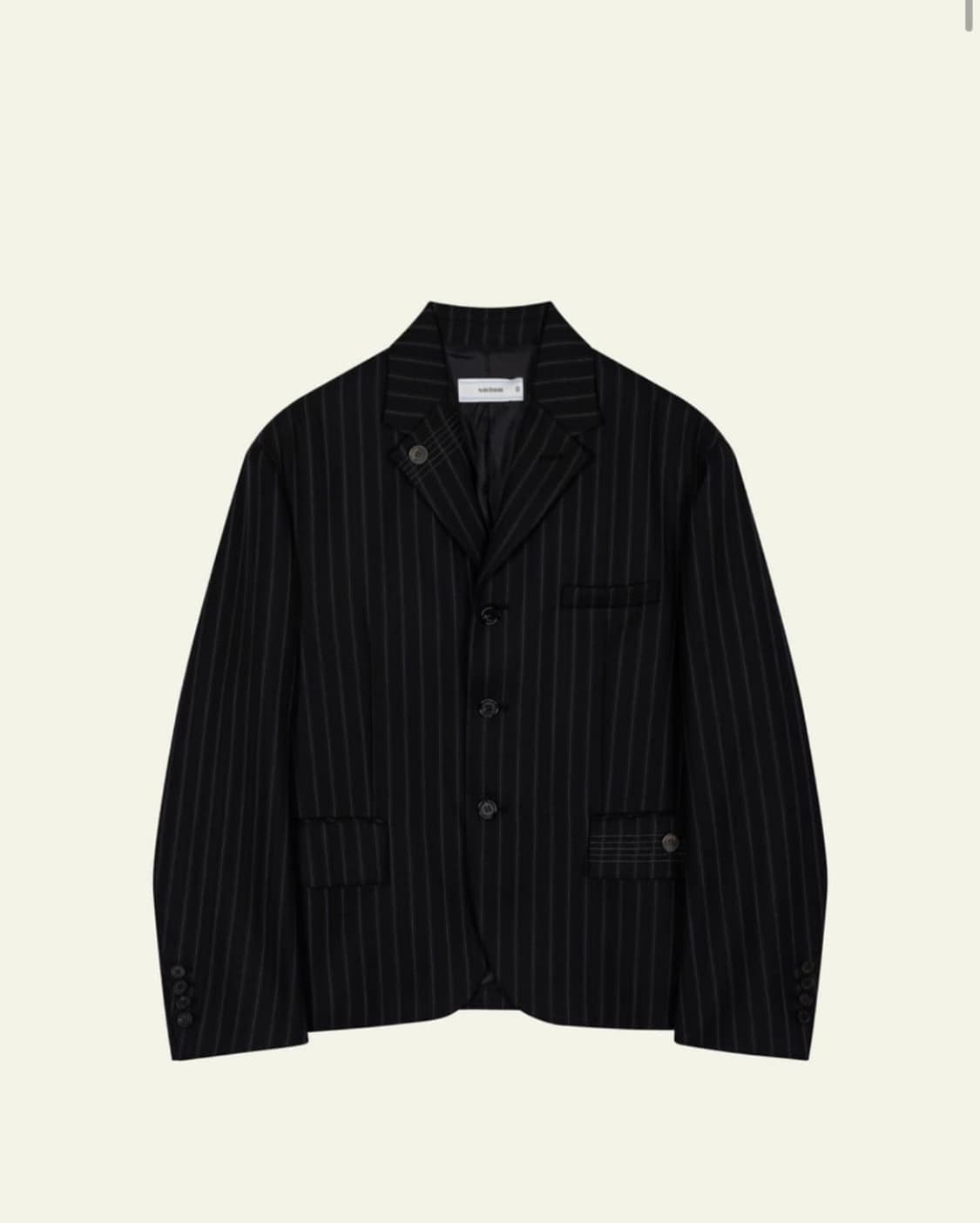 [2] 웨이비니스 루트비히 스티치 블레이저 블랙 스트라이프 상품이미지1