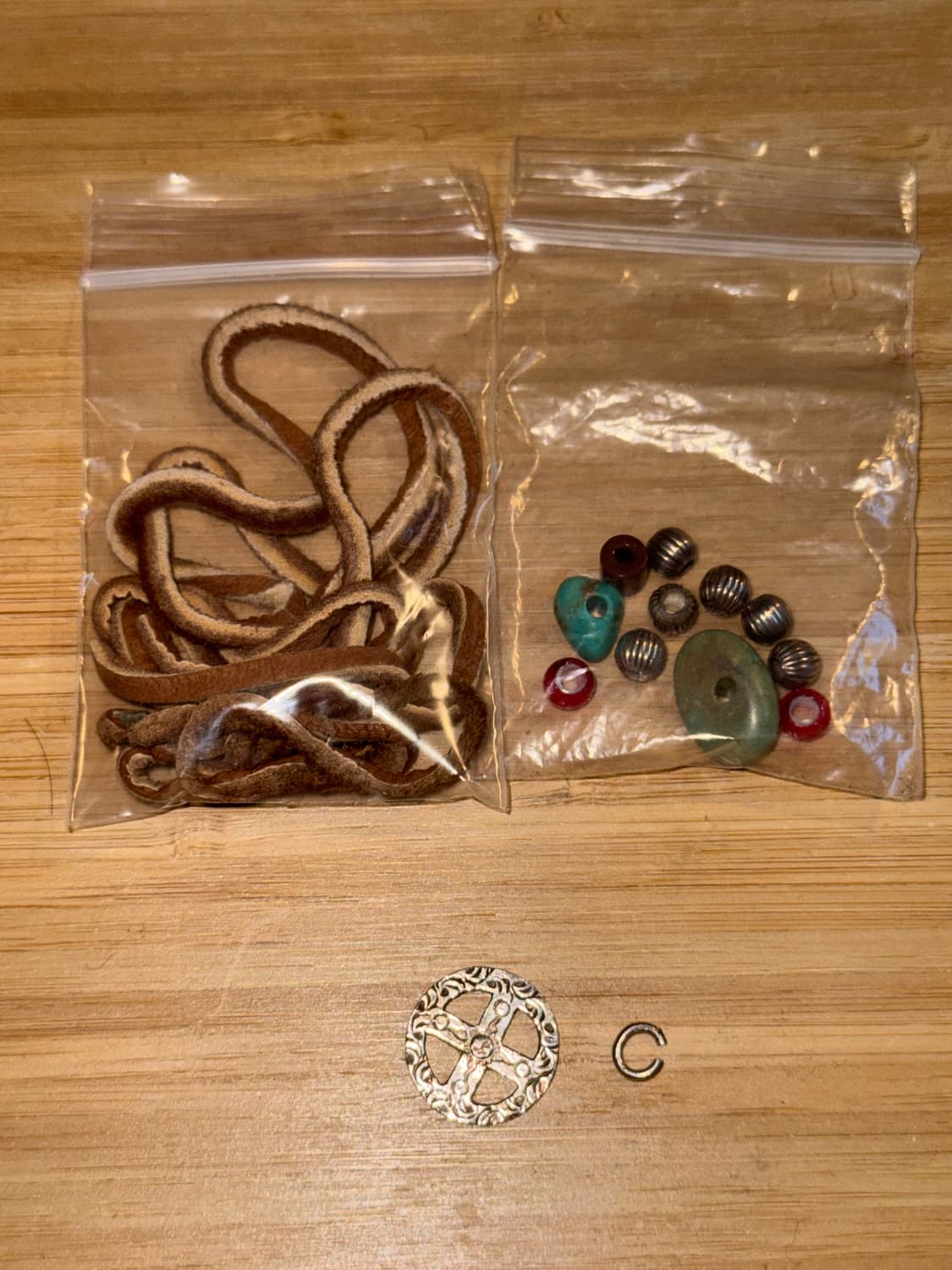 퍼스트 애로우즈 사슴가죽줄+925휠+비즈 세트 상품이미지1