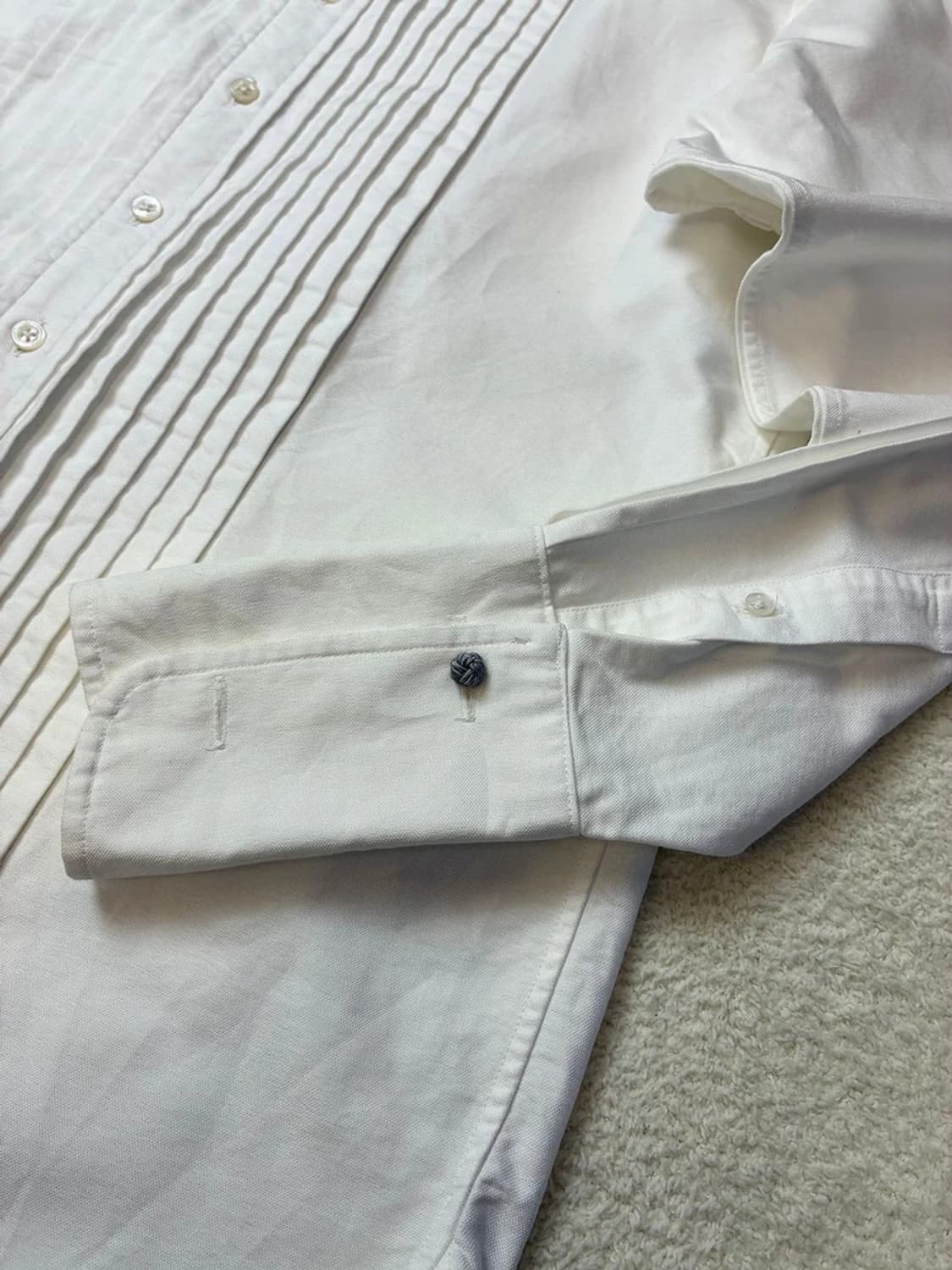 드레익스 코튼 플리츠 버튼다운 화이트 셔츠 PN5794 상품이미지3