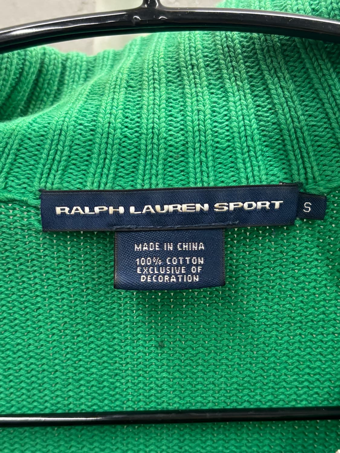 폴로 랄프로렌 케이블 니트 집업 그린 S 상품이미지5