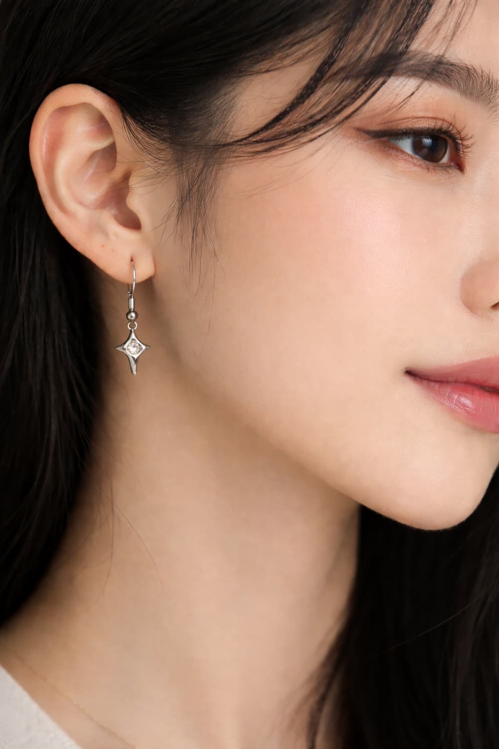 (핸드메이드) 올 써지컬 큐빅 십자가 귀걸이 상품이미지1