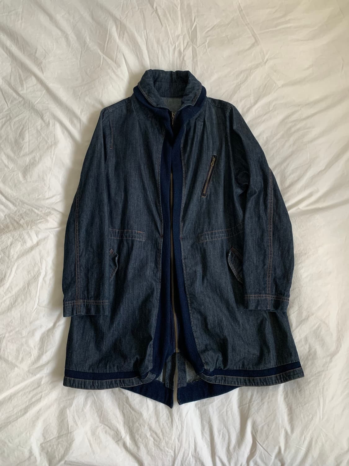 데님 쁘띠넥 롱자켓 상품이미지1