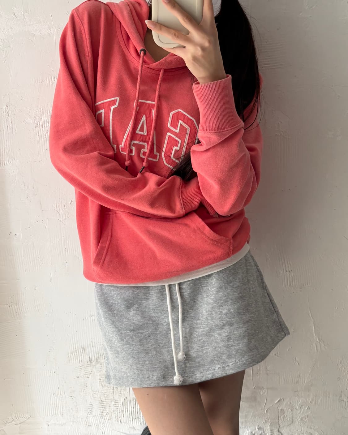 Gap 갭 코랄컬러 자수로고 후드티 상품이미지1