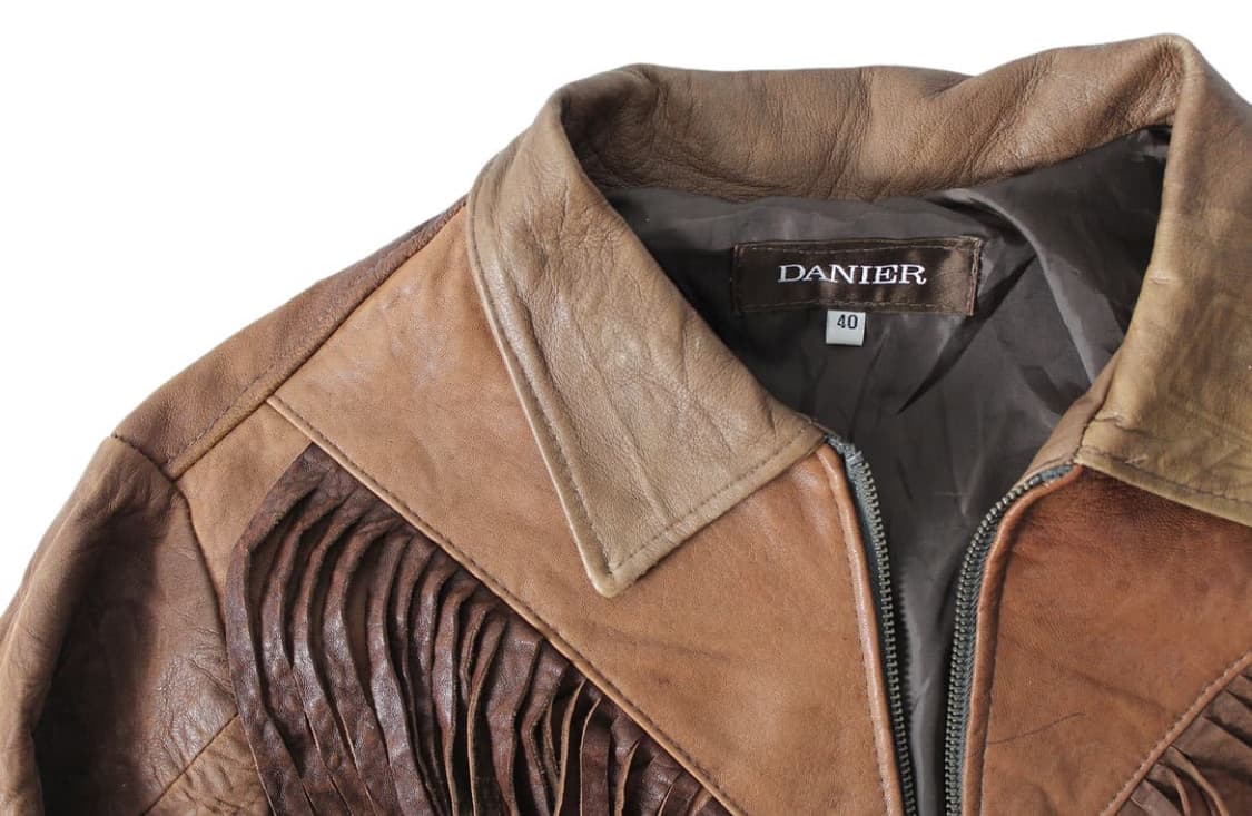 90s USA Danier 웨스턴 레더자켓 프린지 자켓 상품이미지2