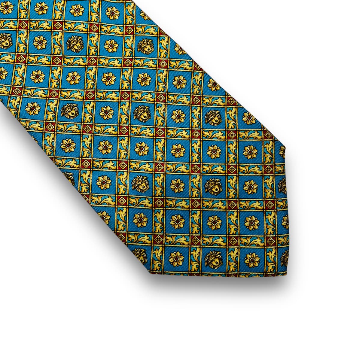 지아니 베르사체 90s 골드 메두사 로고 실크 넥타이 상품이미지5