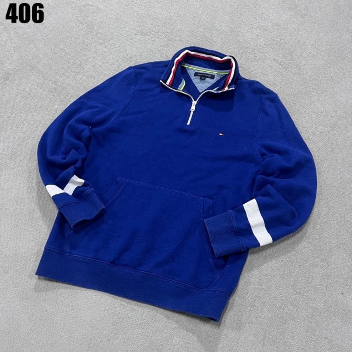 타미힐피거 블루 하프 집업 상품이미지1
