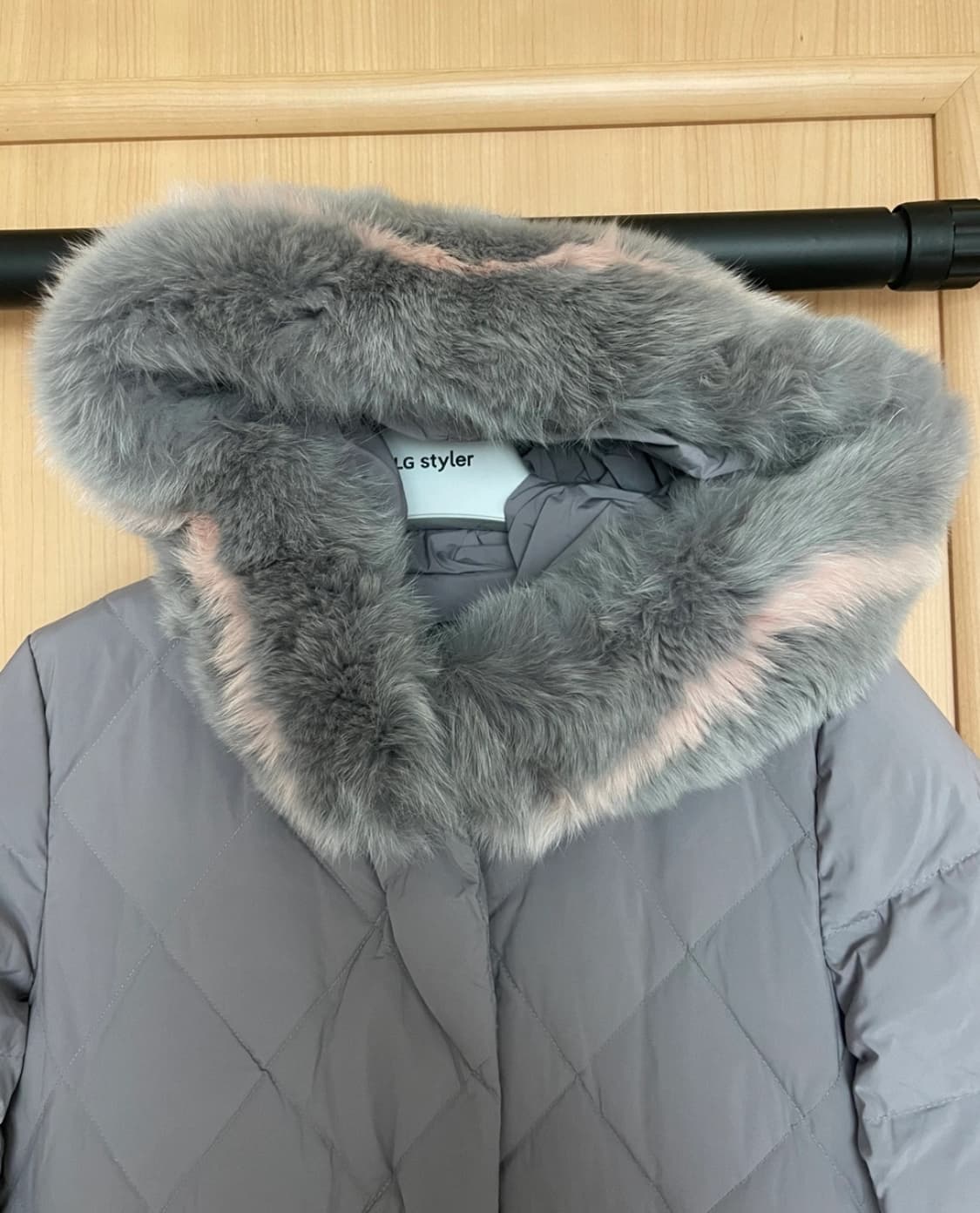 폭스퍼 롱패딩 그레이 상품이미지2