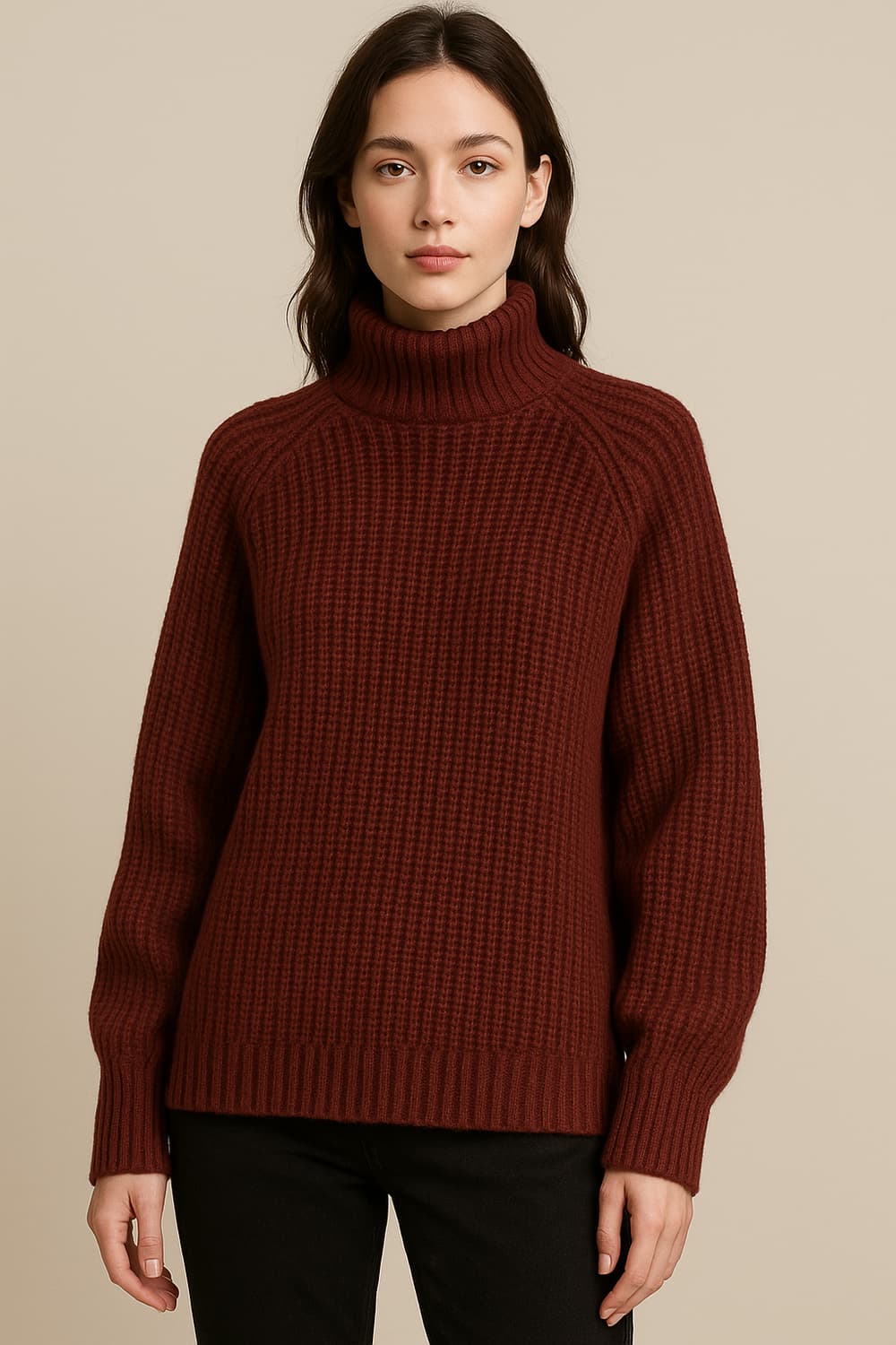 지오송지오 분위기미친 와이드소매 브릭와인 니트 95 상품이미지1