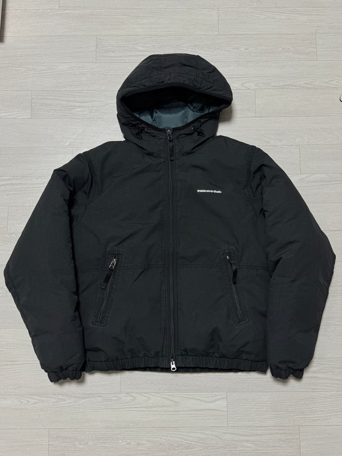 디스이즈네버댓 워시드 다운 푸퍼 재킷 블랙 S 상품이미지1