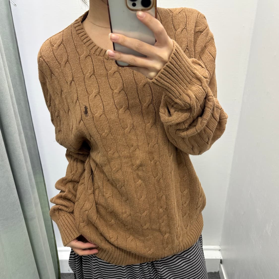 폴로 브라운 꽈베기 니트 상품이미지1