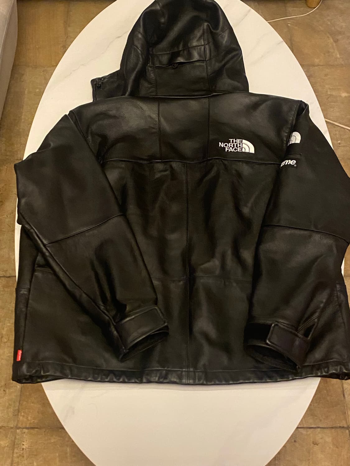 슈프림 × 더 노스페이스 리얼 레더 마운틴 하이엔드 자켓 M 블랙 상품이미지2