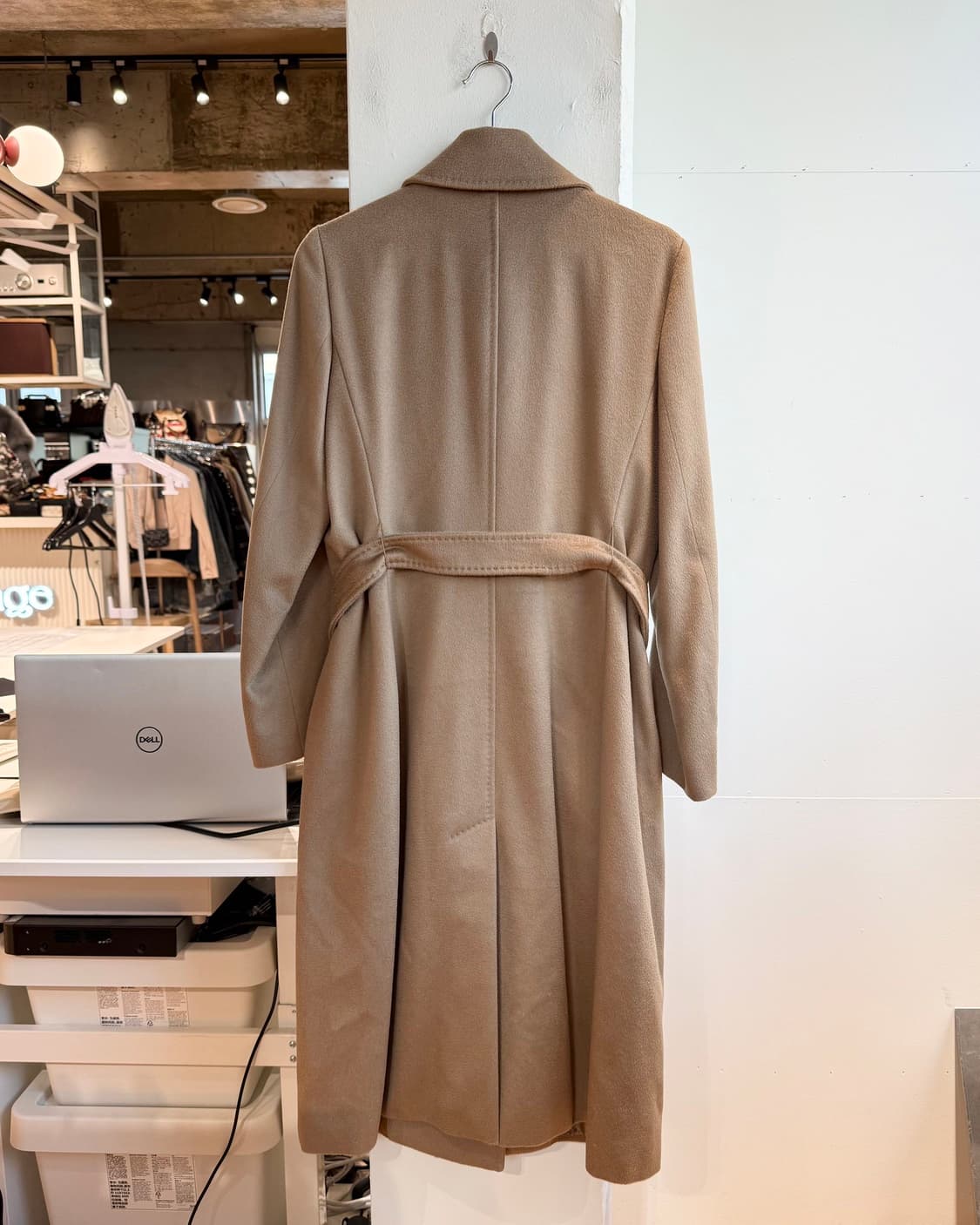 막스마라 스튜디오 브라운 비스코스 벨티드 코트  상품이미지7