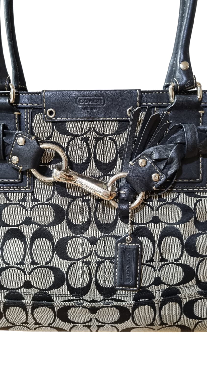 빈티지 코치 햄튼 시그니처 자카드 캐리올 토트백 y2k 갸루 히메  상품이미지3