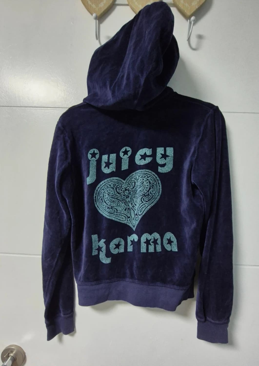 쥬시 꾸뛰르 벨벳 후드집업 네이비 L  (미사용) 상품이미지1