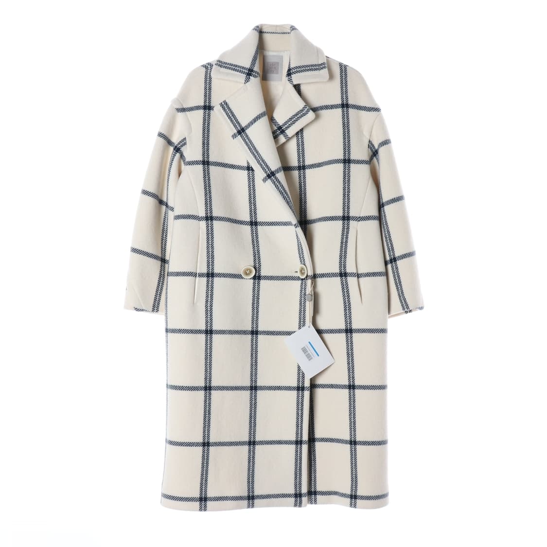 (새상품) 일레븐티 체크 패턴 울 롱 코트 상품이미지1