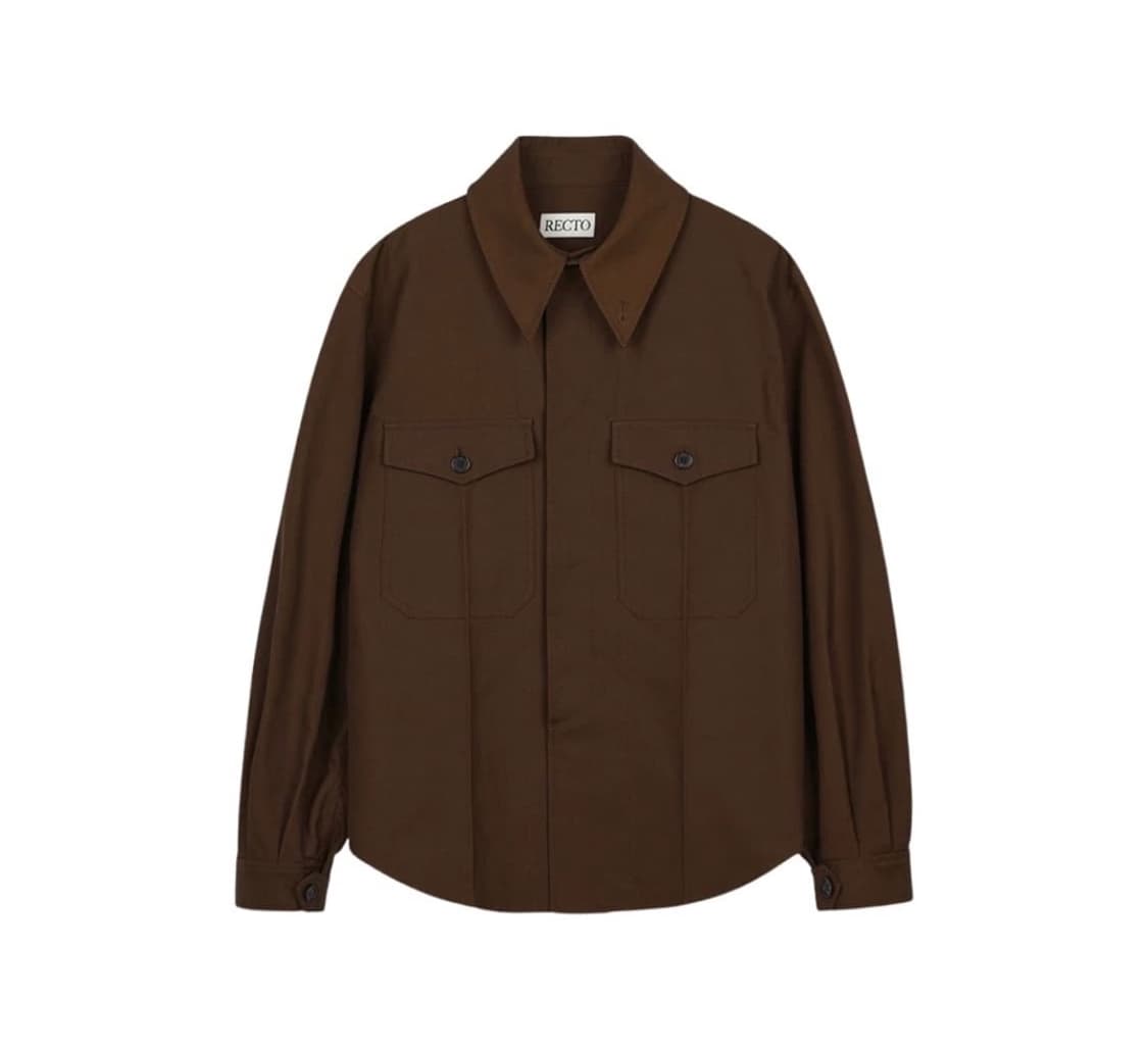 렉토 워크 아우터 셔츠 자켓 브라운 오버핏 s 상품이미지4