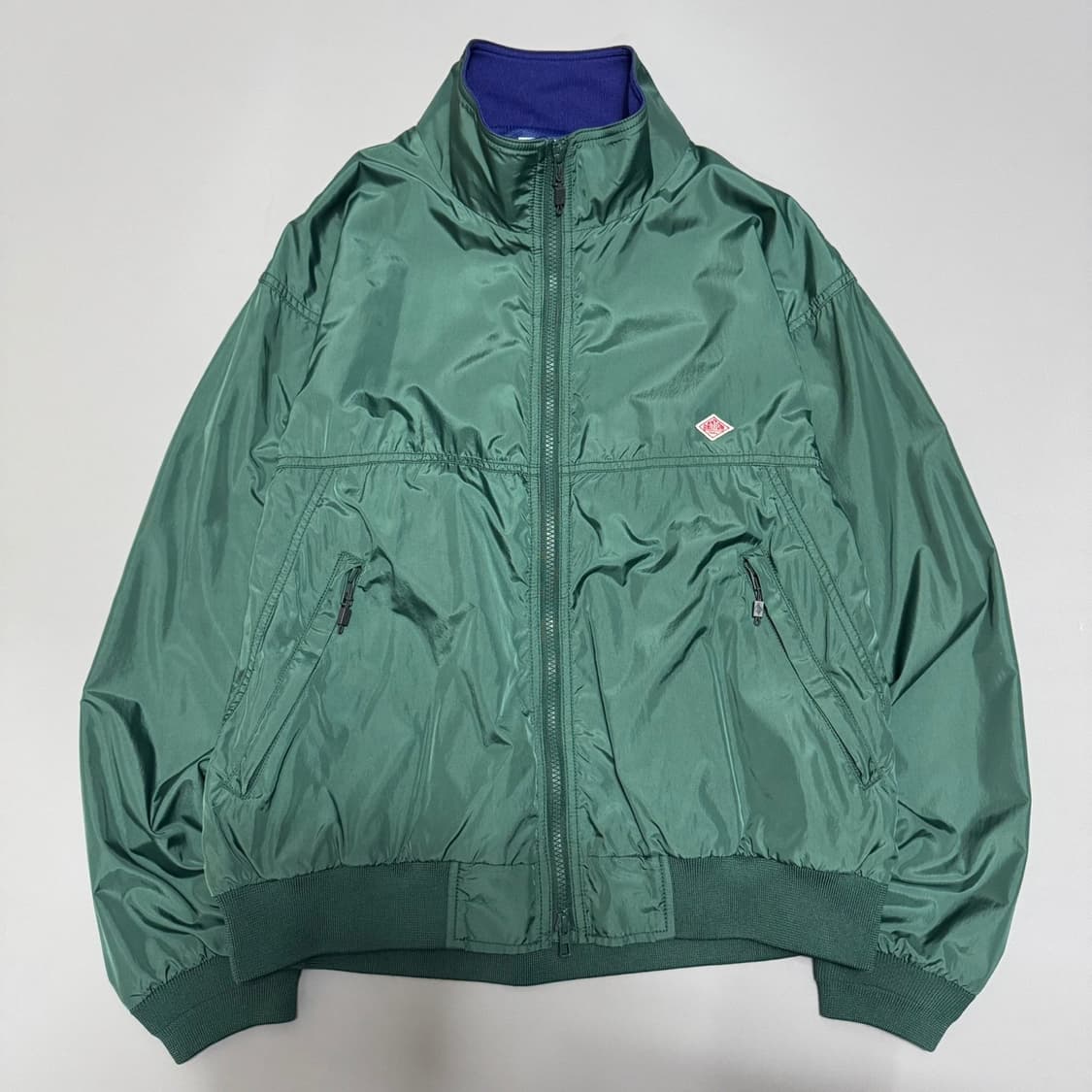 단톤(DANTON) 포레스트그린 나일론 하이넥 타페타 윈드브레이커 상품이미지7