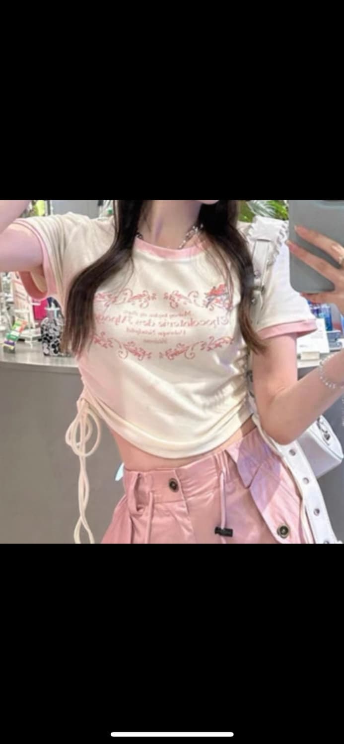 스트링 반팔 티셔츠 상품이미지1