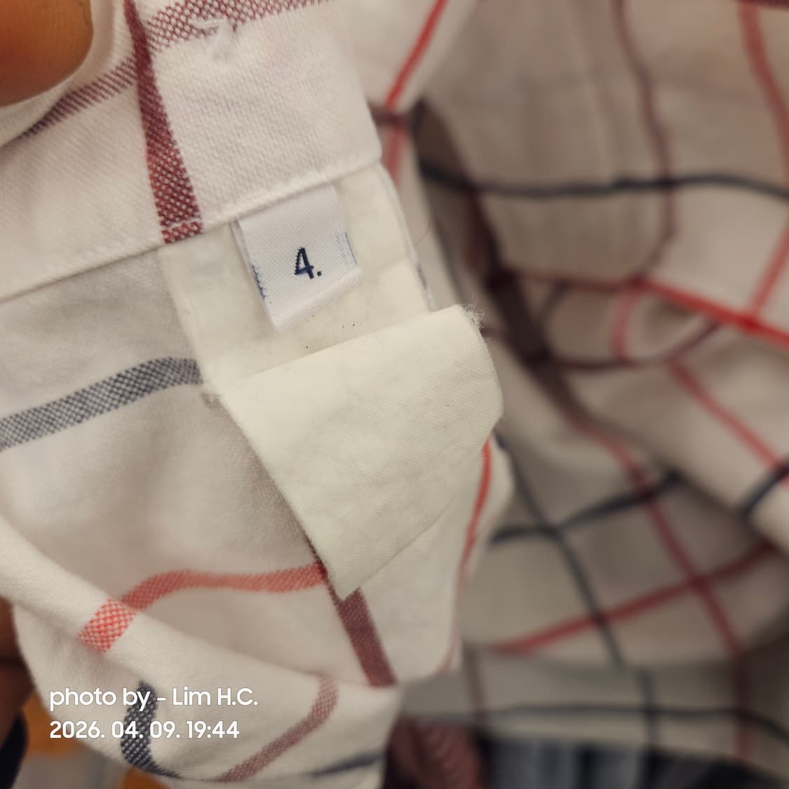 톰브라운 체크 화이트 남방  L 상품이미지4