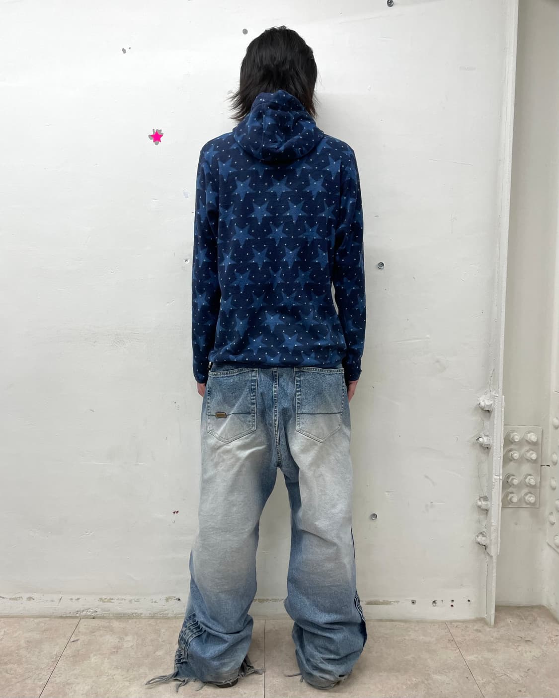 Star Dot Navy Hooded Zip-Up 상품이미지5